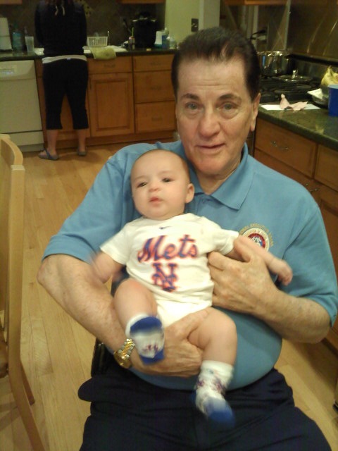 Poppy and the Newest Mets Fan, Grandson Marco Thomas