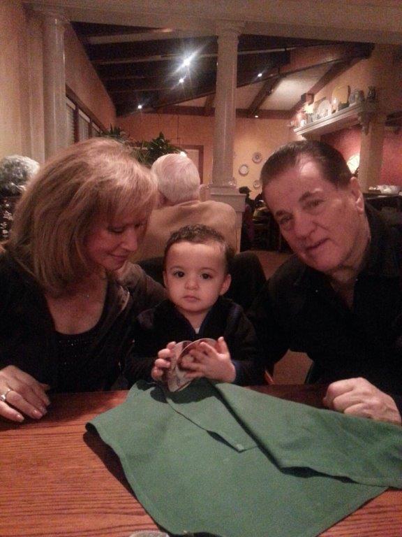 Marco, with Grandma & Poppy at Olive Garden