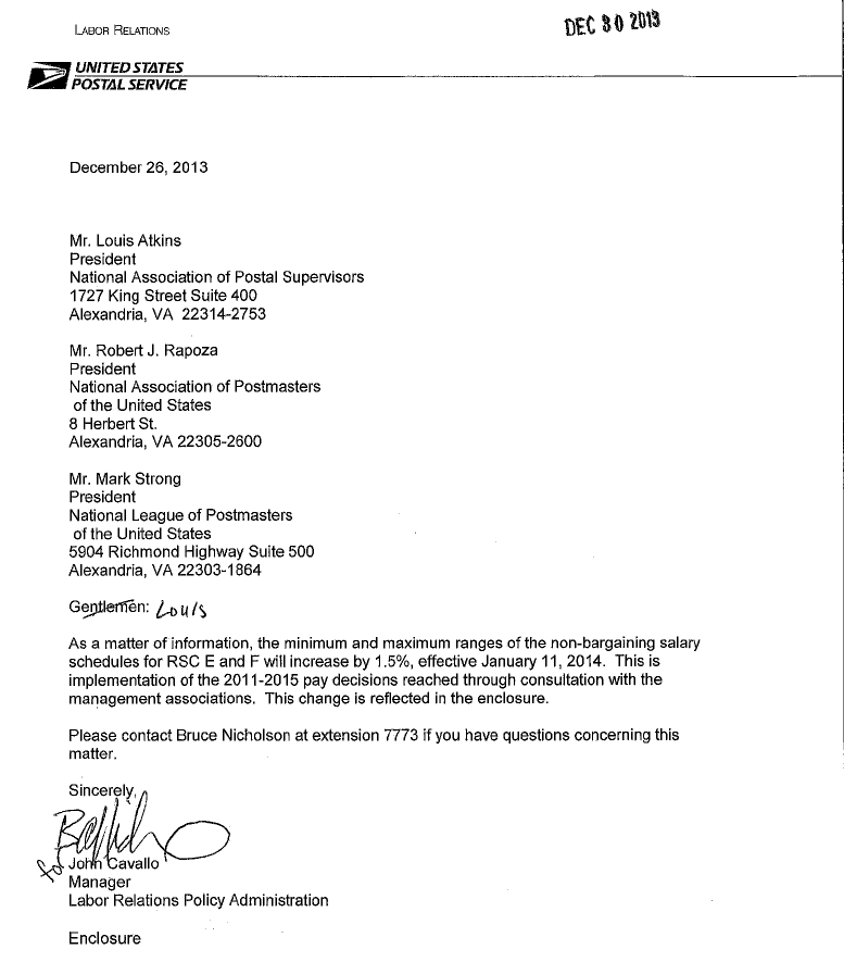 Salary Schedule Ceiling Increase – December 26, 2013