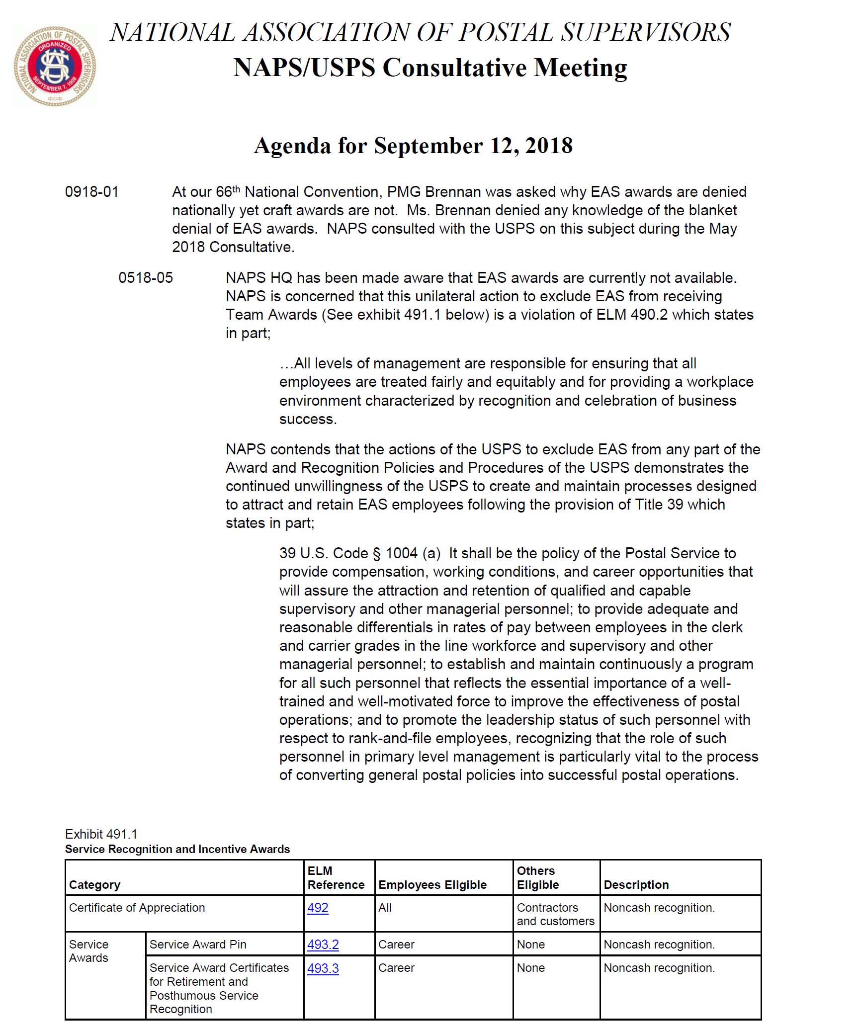 September 2018 Consultative Meeting Agenda