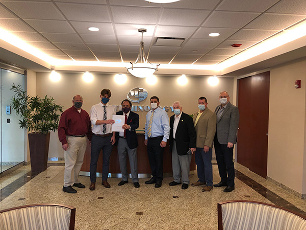 From Left: N.J. State President, Jon Kofsky; Ryan Ferris, recipient of Andy Sozzi Scholarship Award; M3 Technology President, John Pescitelli; Greg Ferris, Father; Tommy Roma N.E.R.V.P.; Tony Dallojacono M.E.A.V.P.; Jim Warden, N.Y.A.V.P.