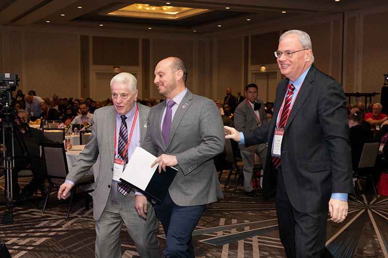 Tommy & Jimmy Escorting Congressman Garbarino to Platform at LTS