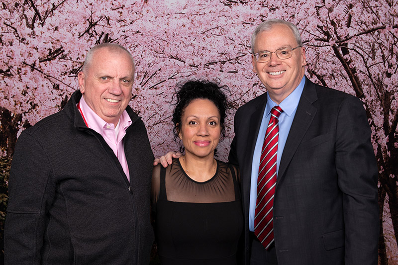 Friends from N.Y. from left - Tom Hughes, New President Branch 100 Lijia Dyer, and Secretary-Treasurer Jim Warden