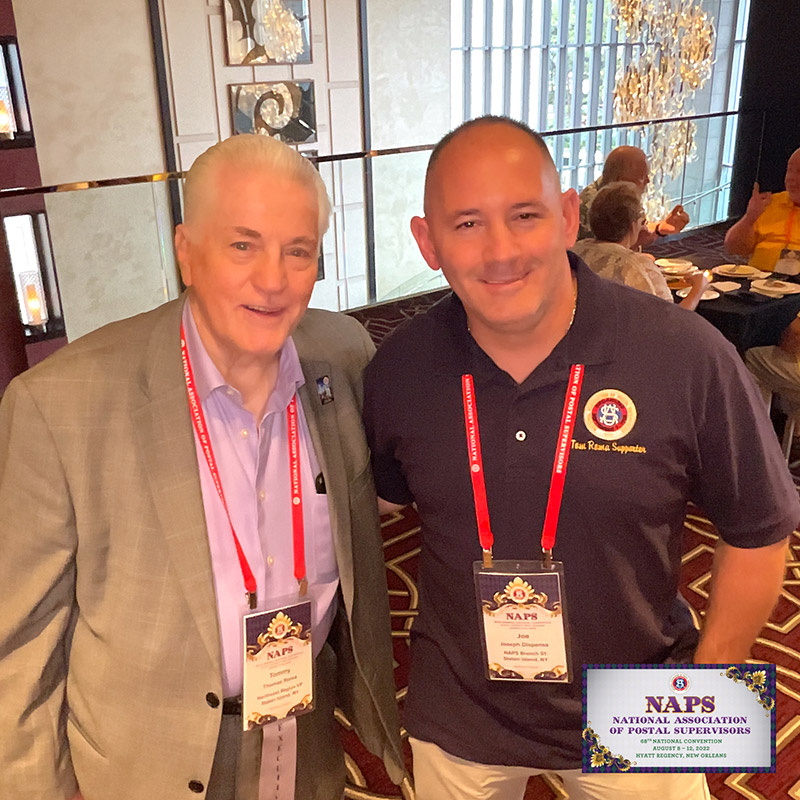 Tommy with Joe Dispensa, Postal Police, at Convention