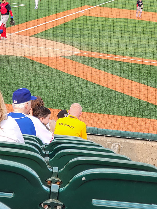 Tommy with Grandson at Brooklyn Cyclones game